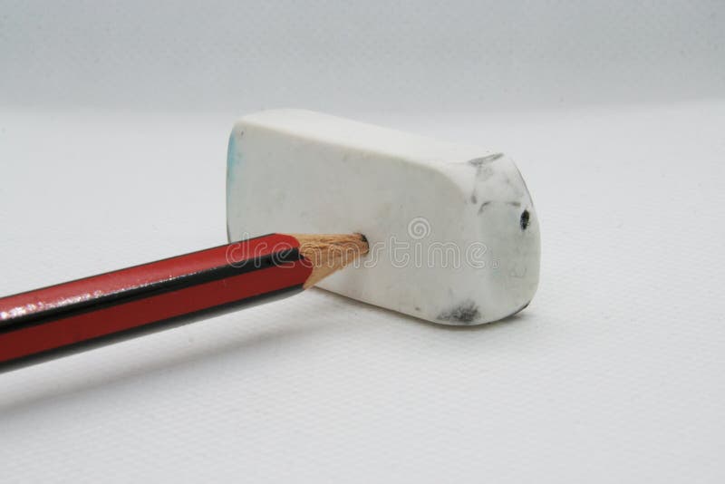 Pencil and a Rubber. Drawing Pencil and a Eraser Stock Photo Image of