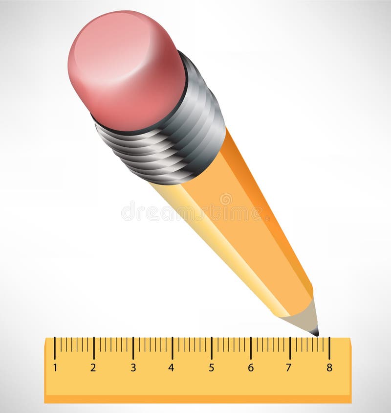 Pencil and ruler drawing stock vector. Illustration of artistic 22342124