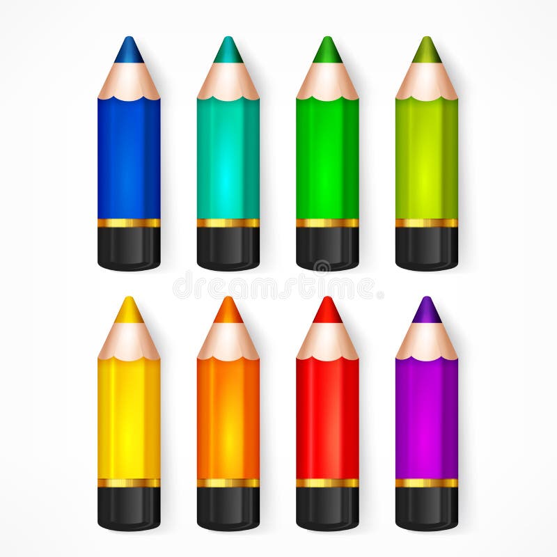 Pencil set Color vector illustration