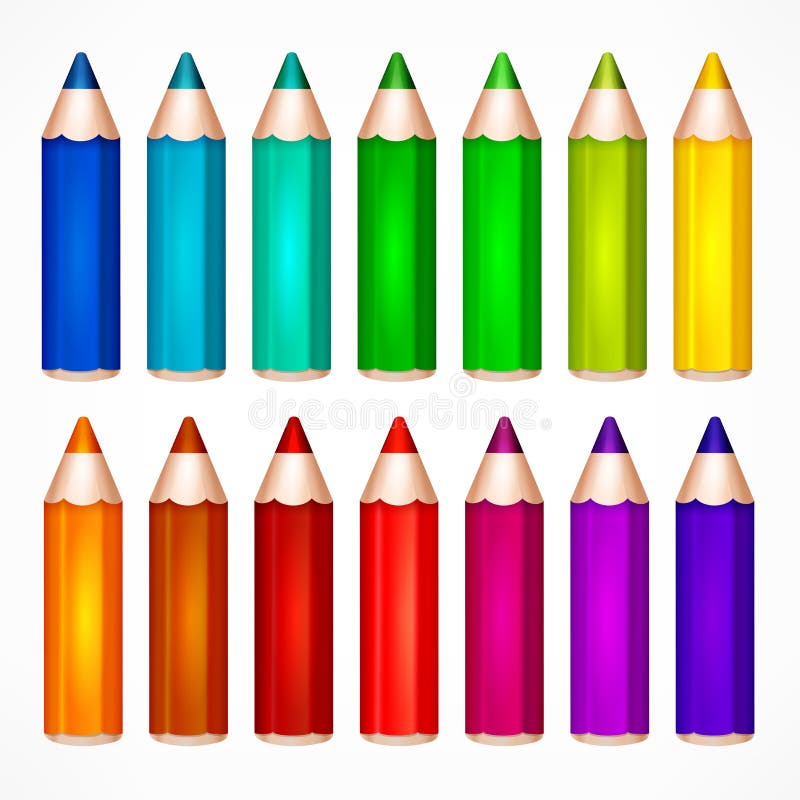 Pencil set Color vector illustration