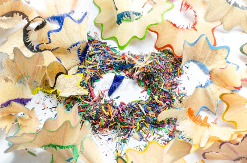 Pencil sharpener waste stock image. Image of close, cuttings 30820299