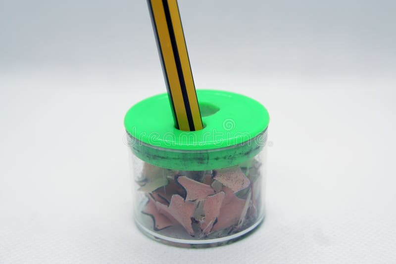 Pencil and Sharpener. Sharpening Pencil. School Pencil and Sharpener