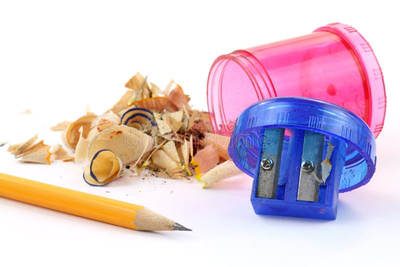 Pencil with sharpener and shavings