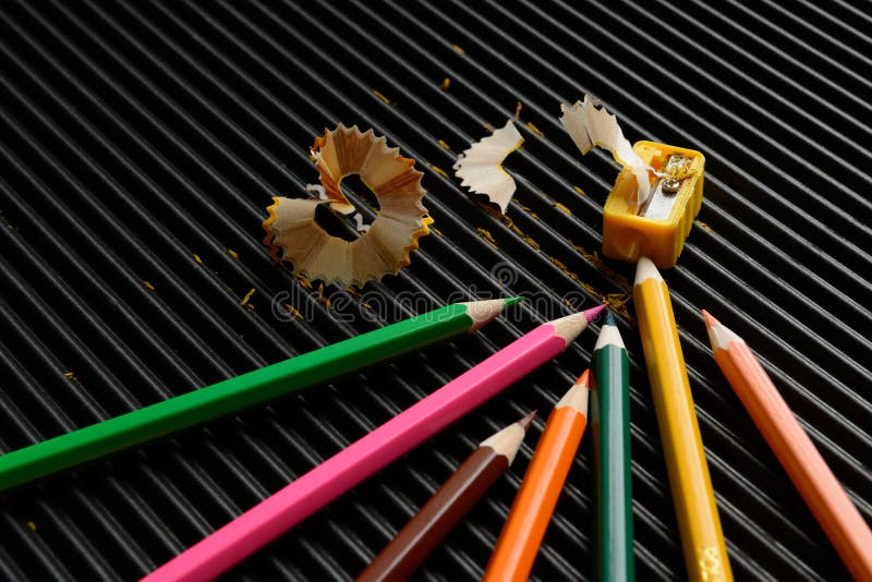 The pencil shaving stock image. Image of color, closeup 27083935