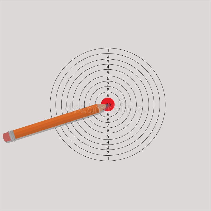 Pencil and Target for Shooting. Stock Vector Illustration of