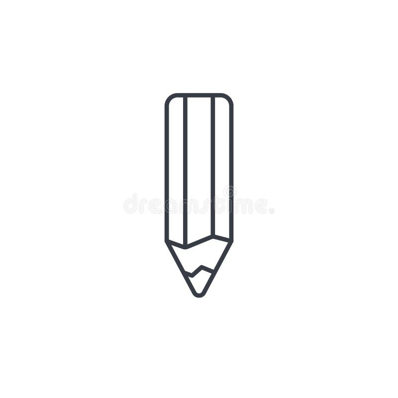 Pencil thin line icon. Linear vector symbol royalty free illustration