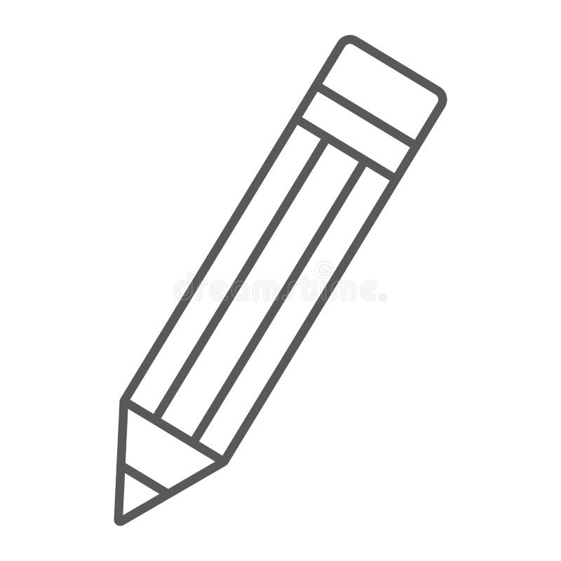Pencil thin line icon, tools and design, pen sign royalty free illustration
