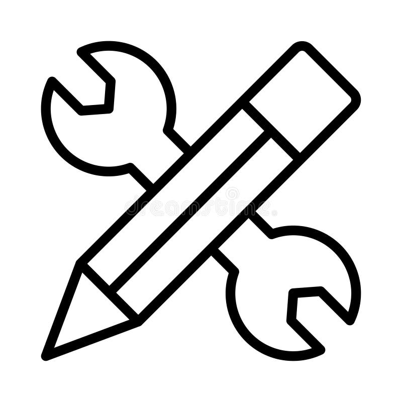 Pencil thin line icon vector illustration.