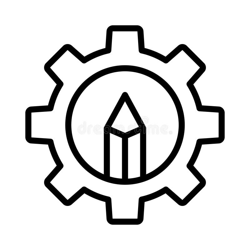 Pencil thin line vector icon royalty free illustration