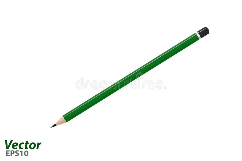 Wooden Graphite Pencil in Vector.Pencil in the Vector. Stock Vector