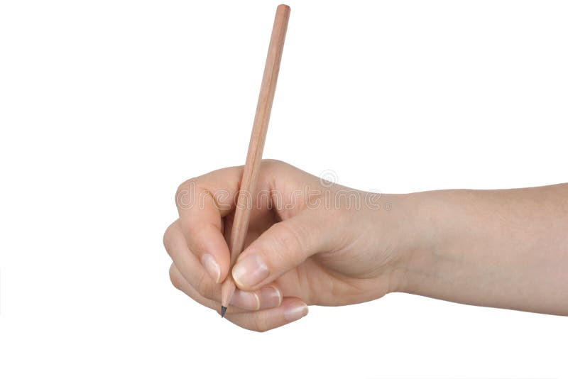 Pencil In Woman Hand Isolated On White Stock Photo Image of blank