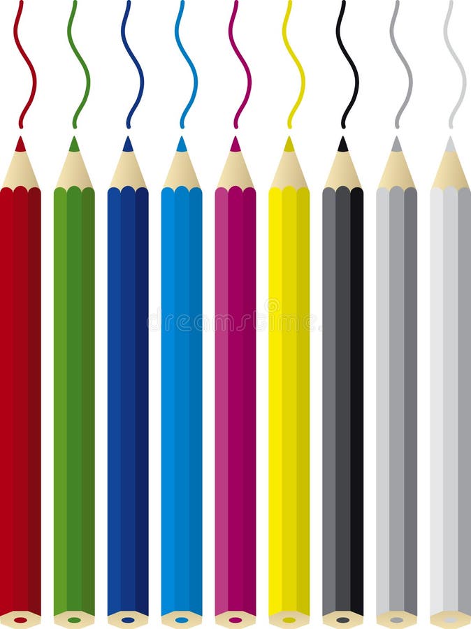 Pencil Colors Vector stock vector. Illustration of draw - 42846973