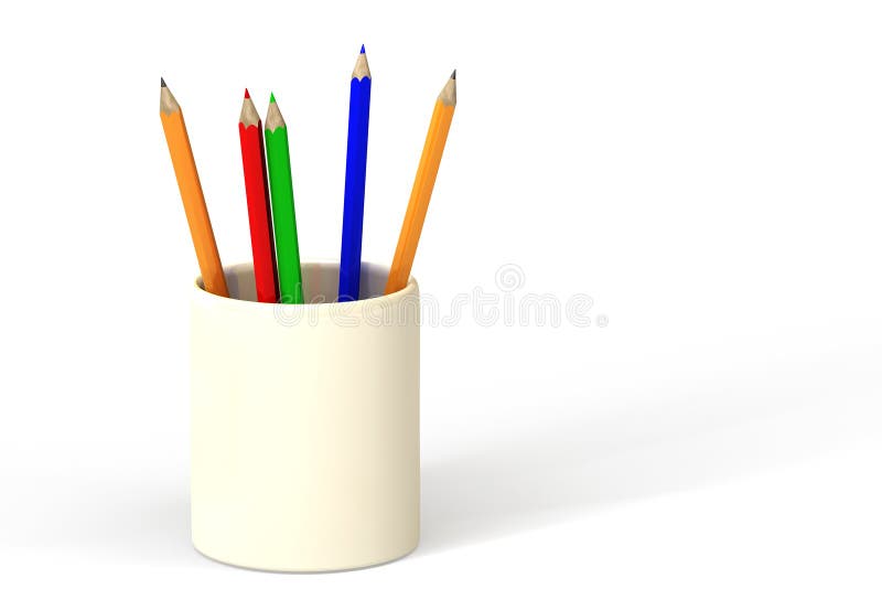 Pencils in Cup stock illustration. Illustration of manuscript 2186093