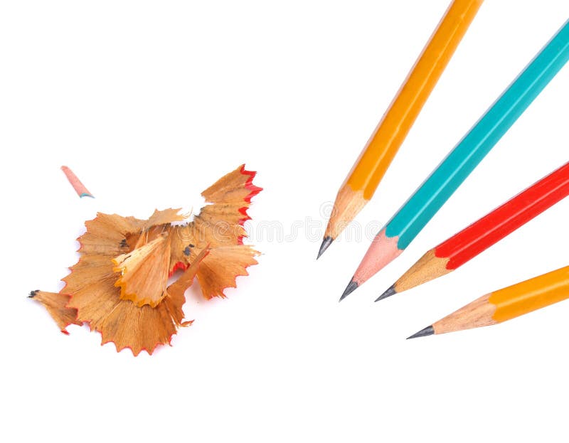 Pencils and cuttings isolated royalty free stock photo Pencils and cuttings isolated royalty free stock photo