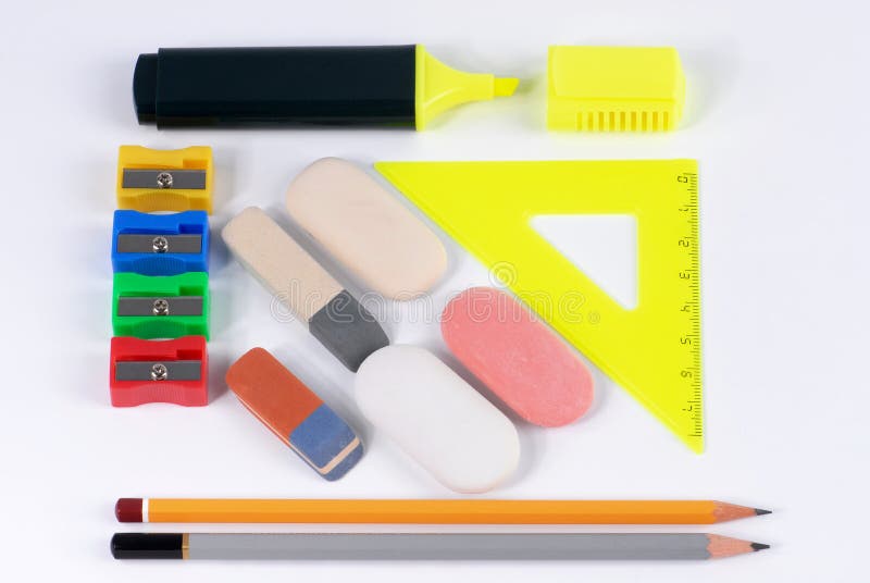 Pencils&erasers stock photo. Image of sketching, pencil 5766942