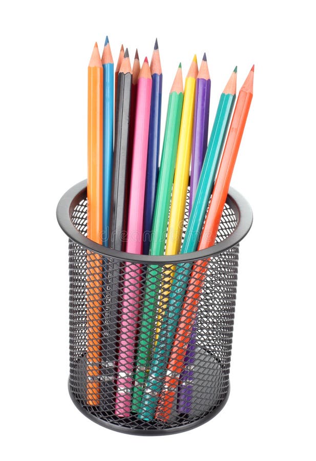 Pencils in cup stock image. Image of education, hobbies 20782009