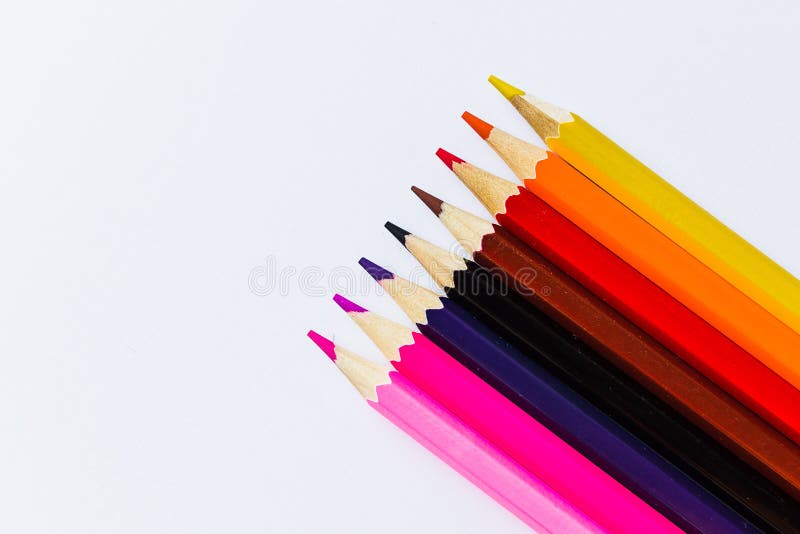 Pencils warm shade stock image. Image of group, bright 97286423