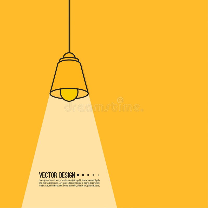 Pendant electric lamp. stock vector. Illustration of bulb 222967672