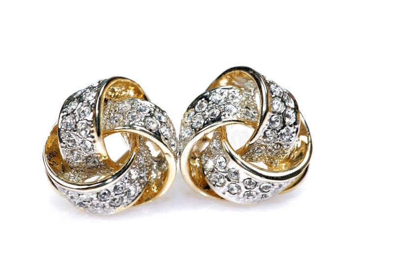 Pendientes tachonados diamante imagenes de archivo Pendientes tachonados diamante imagenes de archivo