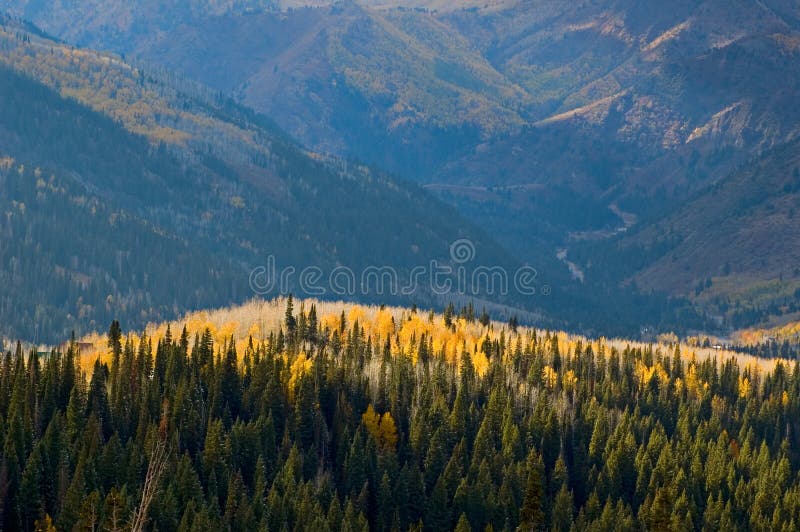 Pendii di montagna nella caduta fotografia stock libera da diritti Pendii di montagna nella caduta fotografia stock libera da diritti