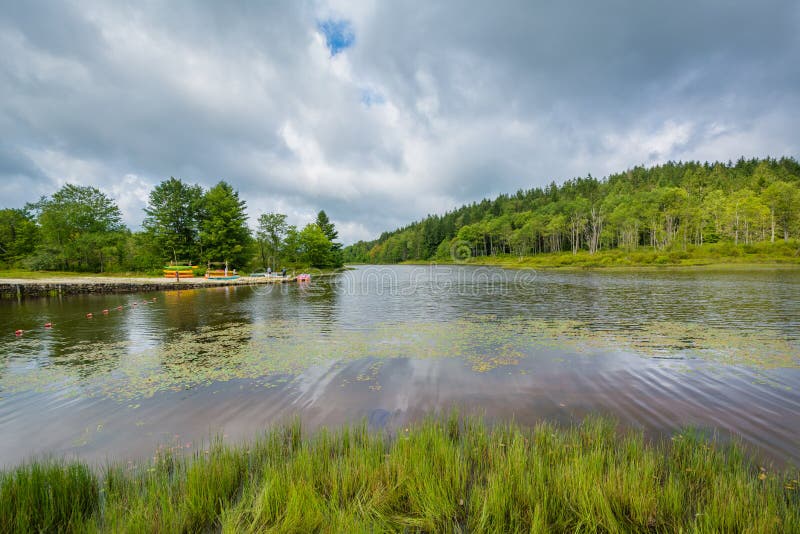 Pendleton Lake, at Blackwater Falls State Park, West Virginia Stock