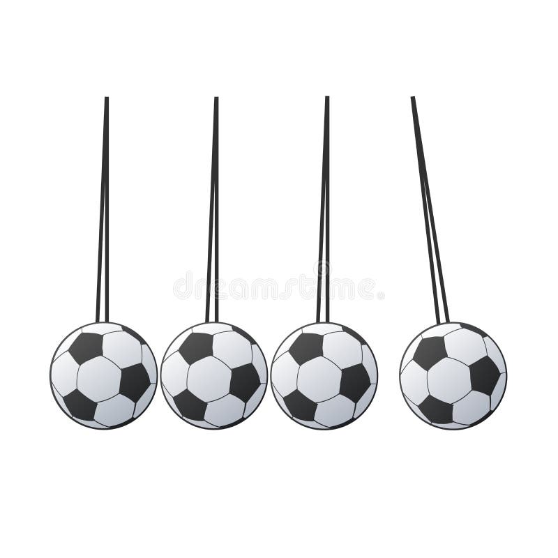 Pendulum Icon, Newton`s Cradle with ball. football game concept. Stock vector illustration isolated on white background royalty free illustration