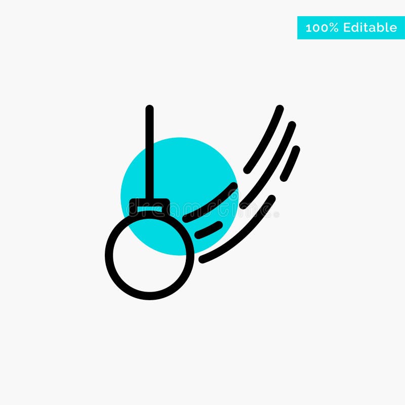 Pendulum, Swing, Tied, Ball, Motion turquoise highlight circle point Vector icon