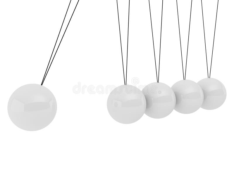 Pendulum three-dimensional white spheres royalty free stock photo