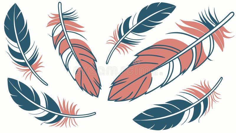 Pene cu curgere elegante Elemente decorative naturale Design vectorial Generative AI vector illustration