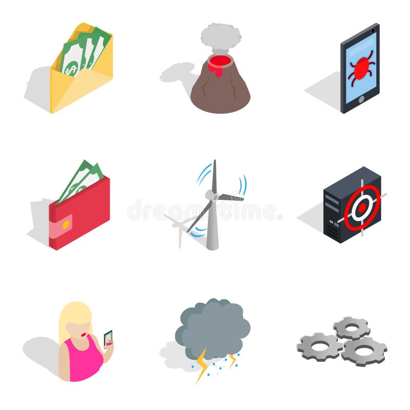 Penetration icons set, isometric style royalty free illustration Penetration icons set, isometric style royalty free illustration