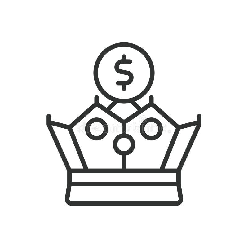 Pengakronikon i raddesign. penningkronförmögenhet finansierar royalty-lyxriker på vita bakgrundsvektorer royaltyfri illustrationer
