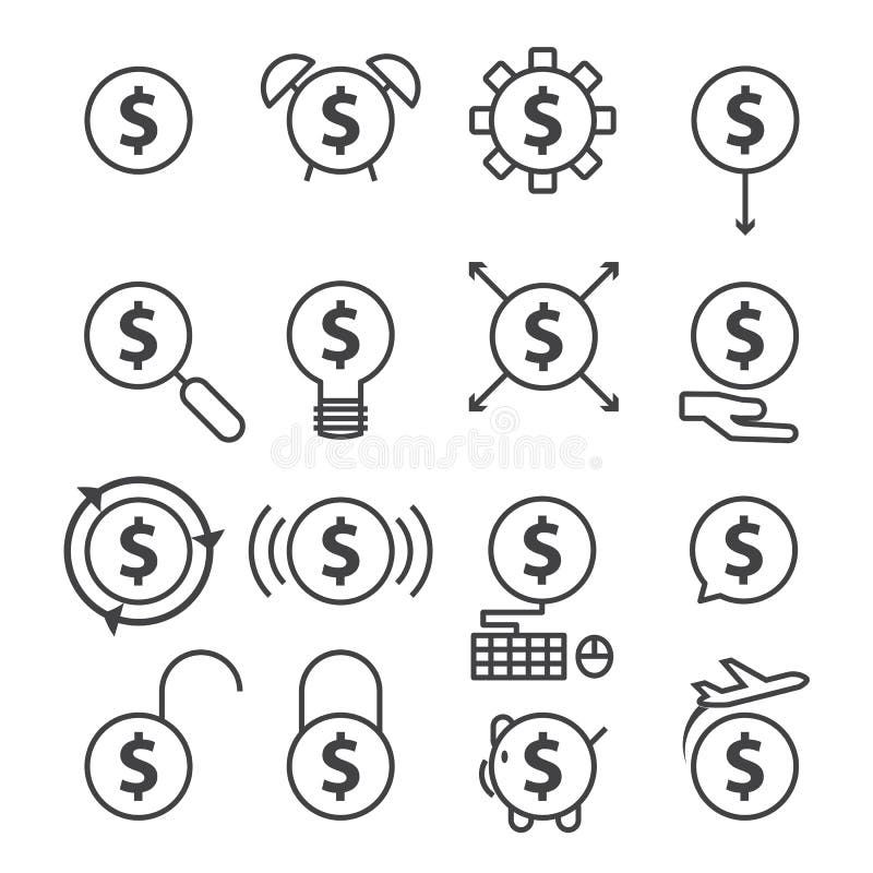 Pengarlinje symbol stock illustrationer Pengarlinje symbol stock illustrationer