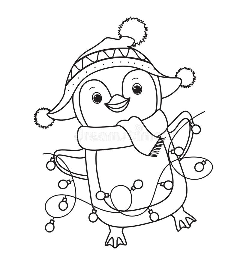 Coloring Pages Of Christmas Penguins