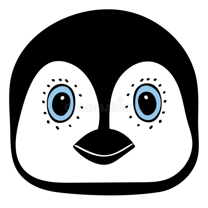 Penguin Cute animal head funny cartoon stock illustration Penguin Cute animal head funny cartoon stock illustration