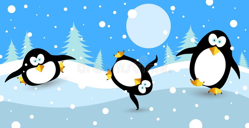 dancing penguins clipart