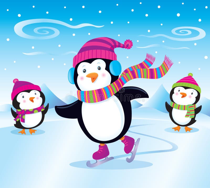Images Of Cute Cartoon Penguin Ice Skating