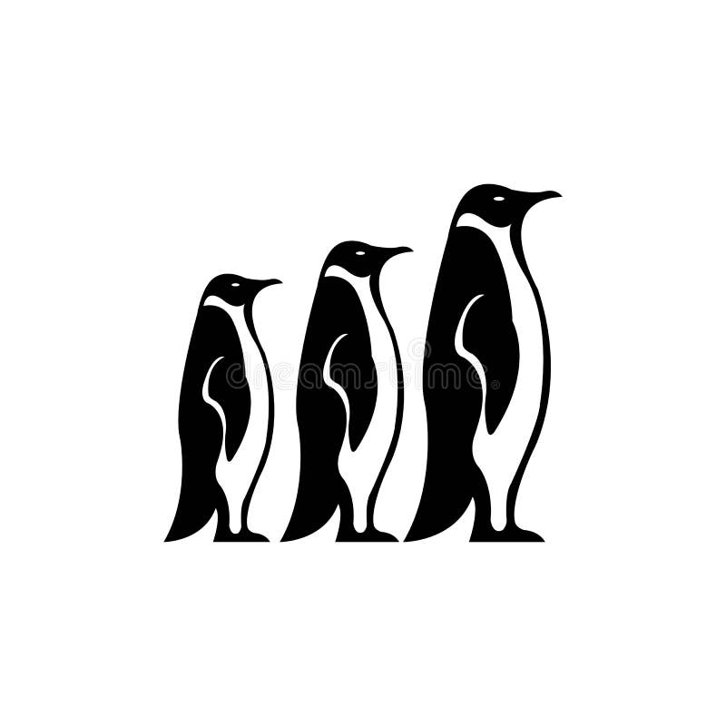 Penguin icon logo vector stock illustration. Illustration of figure