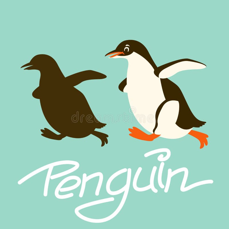 Penguin διανυσματική μαύρη σκιαγραφία ύφους απεικόνισης επίπεδη διανυσματική απεικόνιση Penguin διανυσματική μαύρη σκιαγραφία ύφους απεικόνισης επίπεδη διανυσματική απεικόνιση