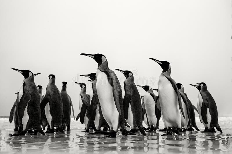 Group of Penguin. Group of Six King Penguins, Aptenodytes Patagonicus ...