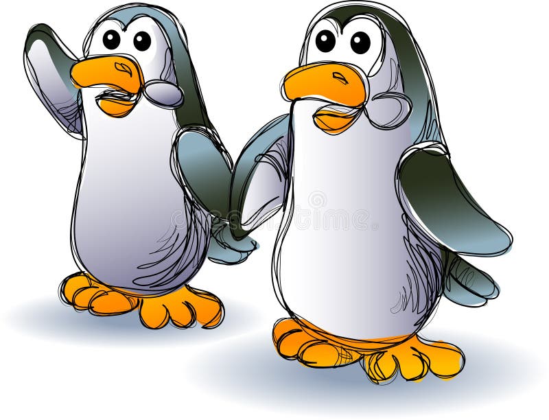 Penguins cartoon stock illustration Penguins cartoon stock illustration