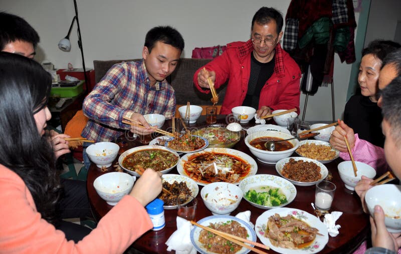 Pengzhou, China: Family Dinner Party at Chinese New Year