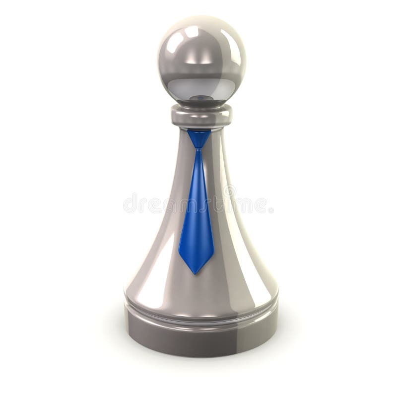 Peça de xadrez branca peão 3d no fundo branco jogo de xadrez peça de xadrez  3d rendervector