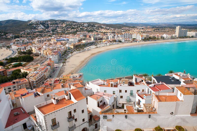 Peniscola Beach And Village Aerial View In Castellon Spain ...

