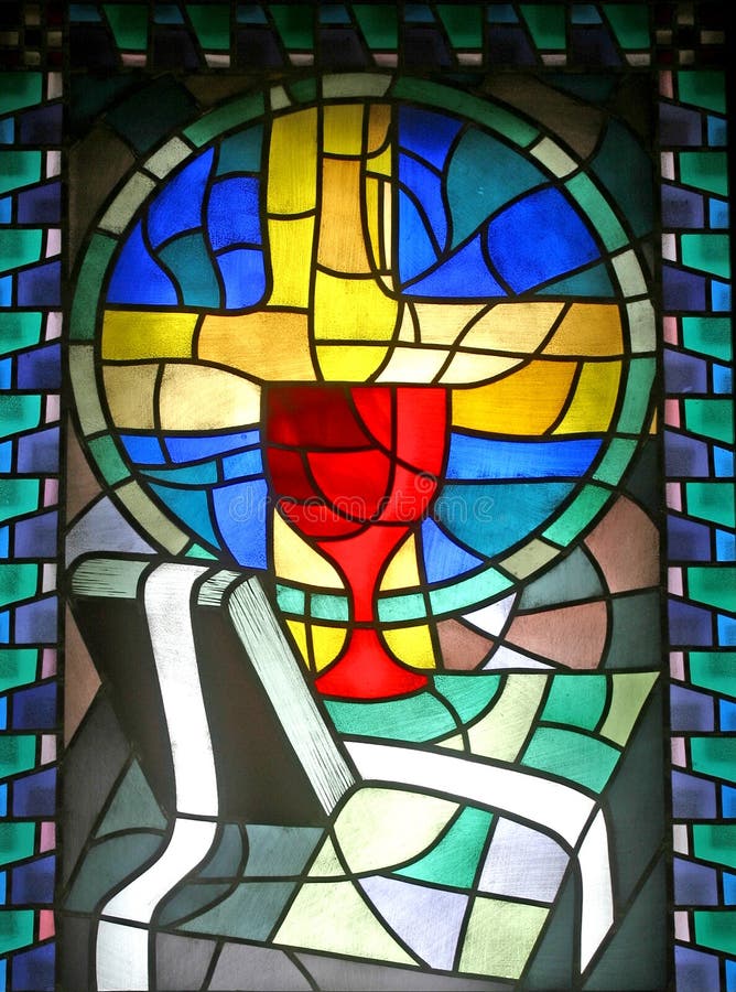 Penance - Confession, stained glass, church window. Penance - Confession, stained glass, church window