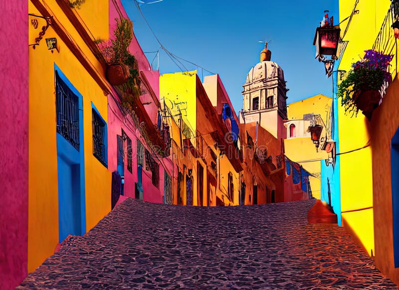 Penjamo, Guanajuato, Mexico. Generative AI. Stock Illustration