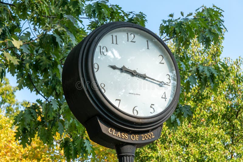 Penn State Clock of 2002 at Penn State University Editorial Stock Photo