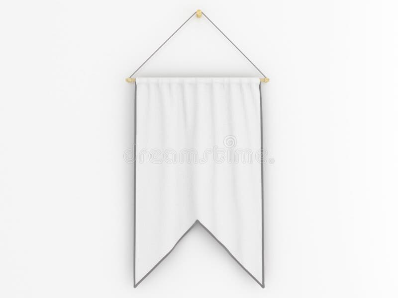 Pennant Hanging on a Wall. Include Clipping Path Stock Illustration