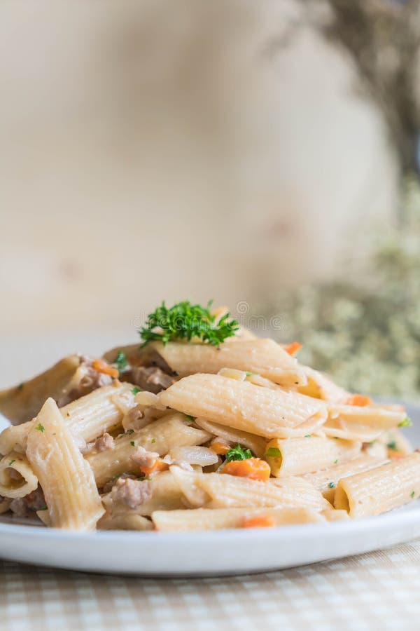 Penne pasta cream cheese stock image. Image of nutrition 93922871