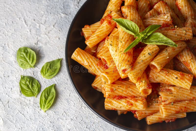 Penne Pasta with Tomato Sauce Stock Photo Image of italian, penne