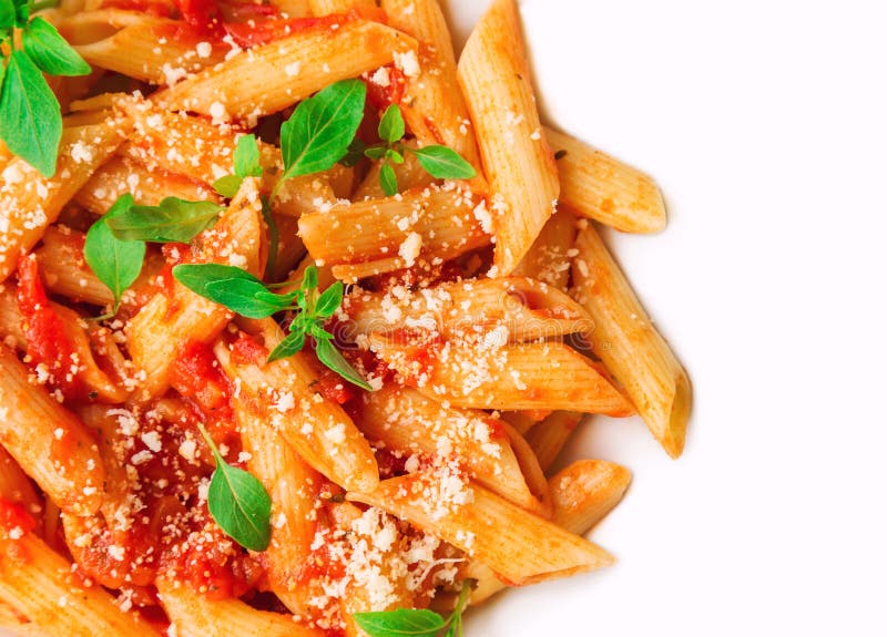 Penne Pasta in Tomato Sauce Stock Image - Image of restaurant, natural